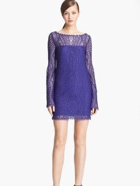 Emilio Pucci Guipure Sapphire Blue Dress Size 36
